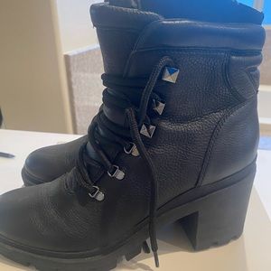 Marc Fisher, Women’s Kini Black Multi Leather Boot, Size 10